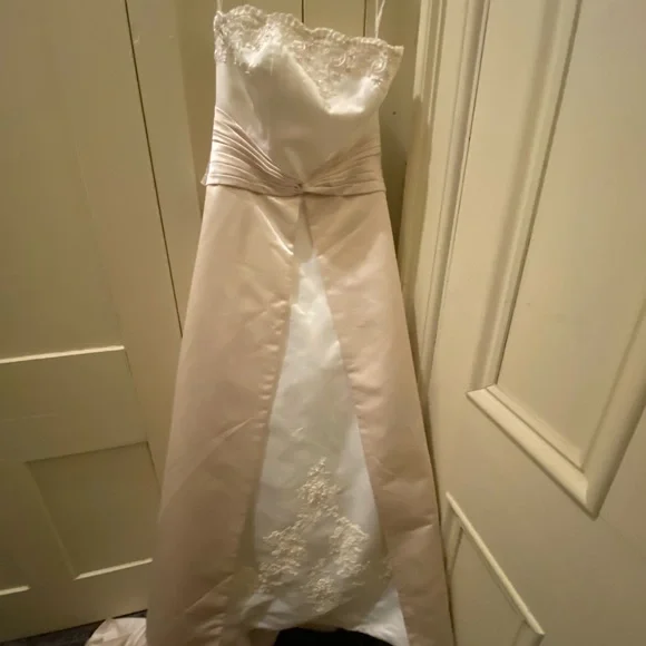 sachin and babi light blue dress David's Bridal Lace Wedding Dress main image 1